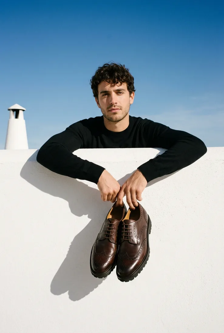 Editorial masculino con zapatos